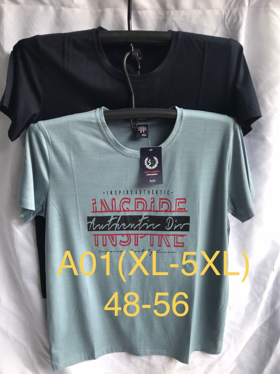 Футболка чоловіча, трикотаж, м.А01 (р. XL–5XL), мікс кольорів, в упаковці 10 штук №325722 - Iris BG/PO436