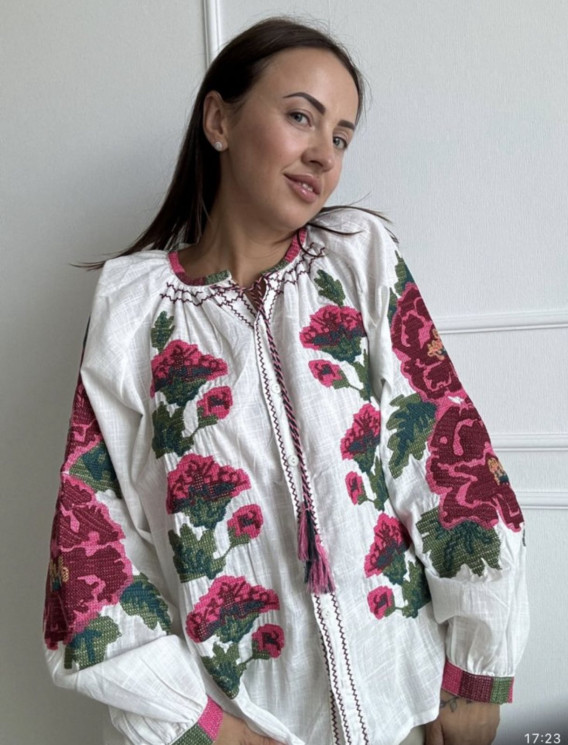 Вишиванка жіноча, льон (розміри: S,M,L ), в упаковці 3 штуки №320888 - Delux 909