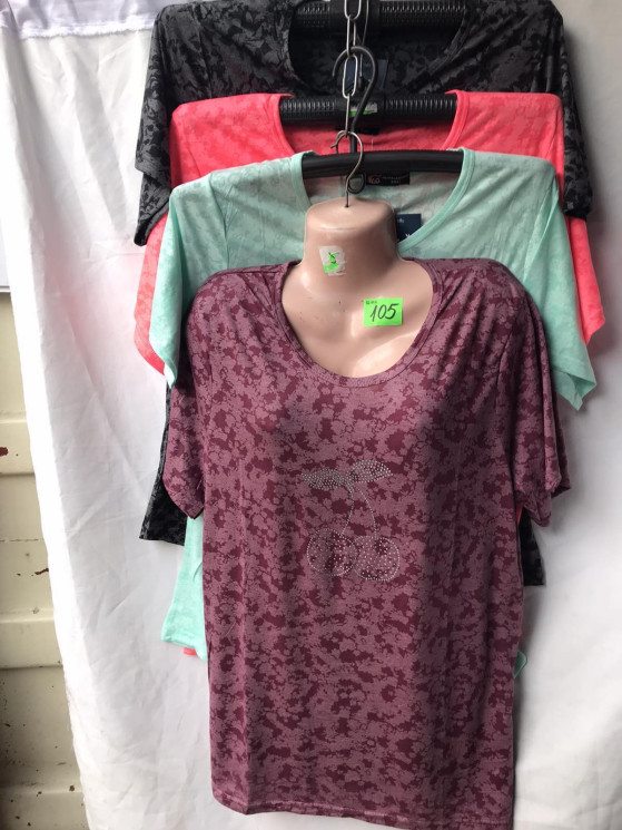 Футболка жіноча "А105" бавовна (р: 2XL-6XL) мікс кольорів, в упаковці 5 шт. №382156 - Mixmoda SER1772