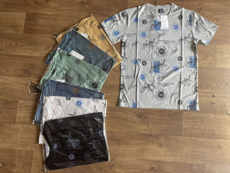 Футболка чоловіча трикотаж (Розмір: 2XL-5XL) 7 кол упаковці 5 штук №157416 - 