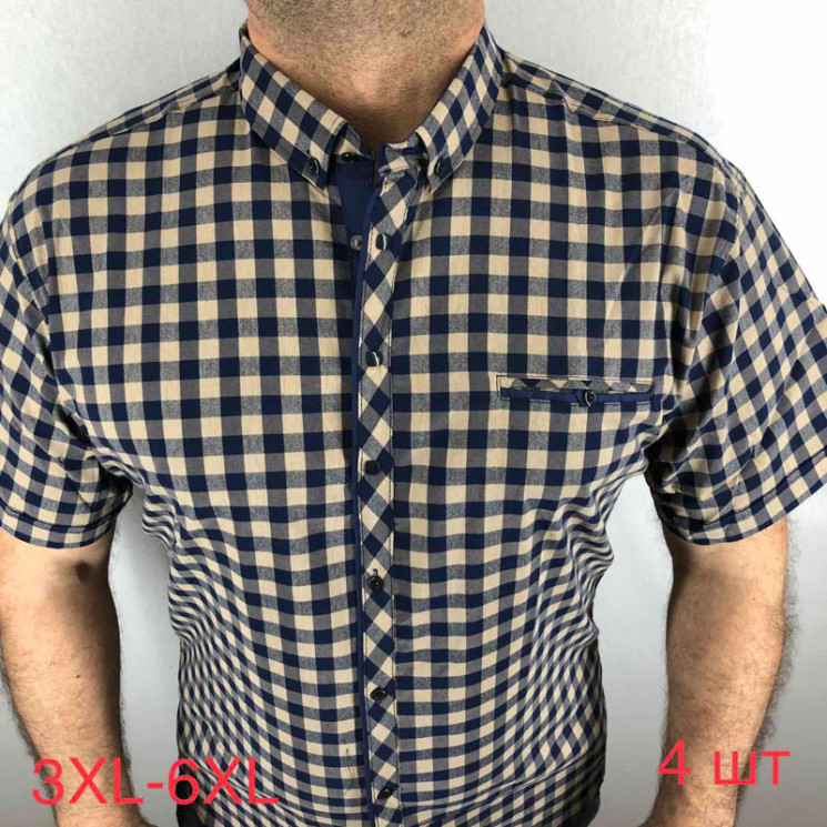 Сорочка Varetti р 3XL-6XL Чоловіча AA559 бежевий - Nadiyka BG/PO2161-2162