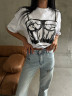 Футболка жіноча oversize, кулір + накатка м. 804 (р. 42-46) №406008 - 