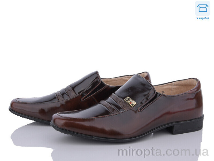 Туфлі F280559 brown р: 32-37, в упаковці: 6 пар, купити тільки гуртом - 916244