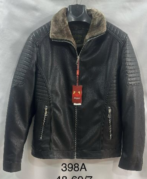 Куртка чоловіча зимова "398А" шкірзам (р: 48-60) в упаковці 5 шт. №379457 - Eiliya WE3113