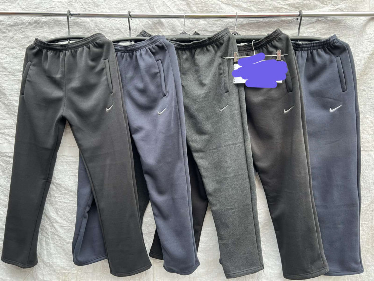 Спортивні штани чоловічі, "Nike" байка на флісі, полубатал (р: 50-58) 5 кольорів, в упаковці 5 штук  №600815 - Megasport