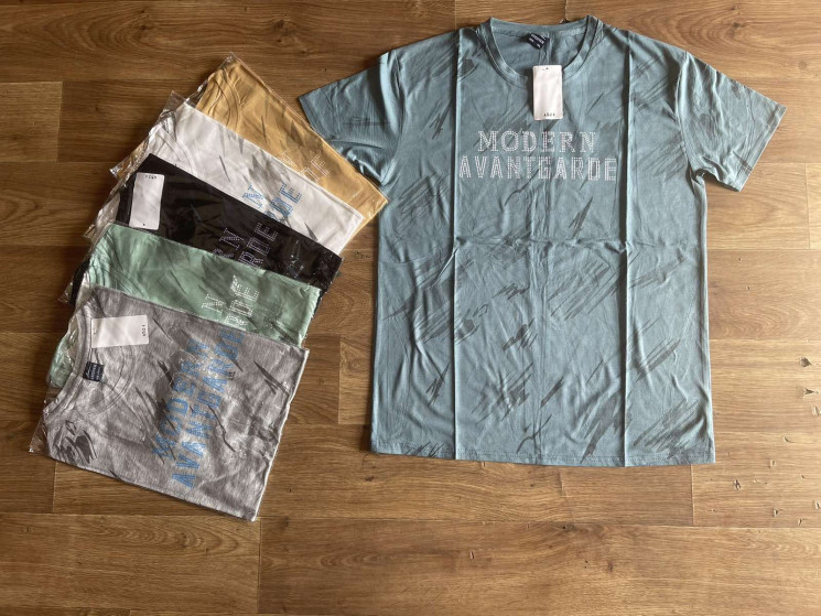 Футболка чоловіча трикотаж (Розмір: 2XL-5XL) 6 кол упаковці 5 штук №157417 - 