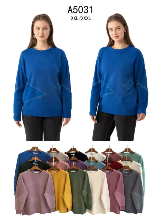 Светр жіночий, кашемір, м.А5031 (р. 2XL-3XL ), мікс кольорів, в упаковці 20 штук №338101 - Vanda SE1013