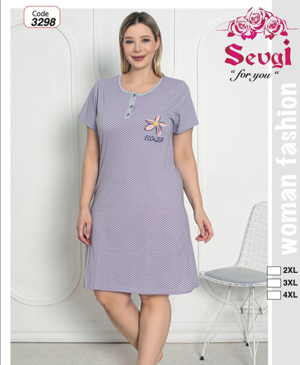 Нічна сорочка жіноча "3298" віскоза (р: 2XL,3XL,4XL) в упаковці 3 шт. №364703 - DisneyOpt SE893