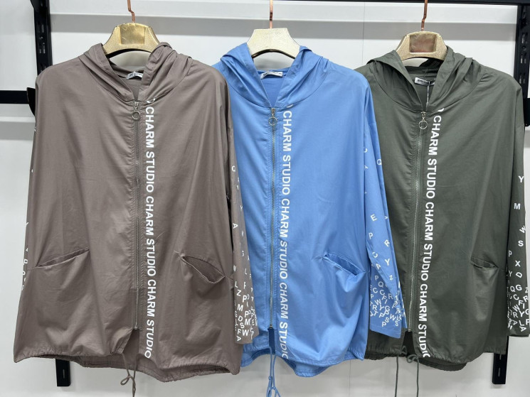 Вітрівка жіноча, котон, м.3447838 (р. 3XL-7XL ), 6 кольорів, в упаковці 5 штук №339525 - 