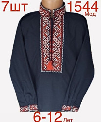 Вишиванка дитяча поплін м.1544 (р: 6-12 років)  в упаковці 7 штук №755990