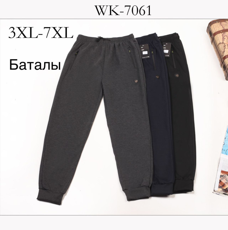 Спортивні штани чоловічі, WK-7061, трикотаж (р: 3XL-7XL) 3 кольори, в упаковці 5 шт. №601696 - Megasport