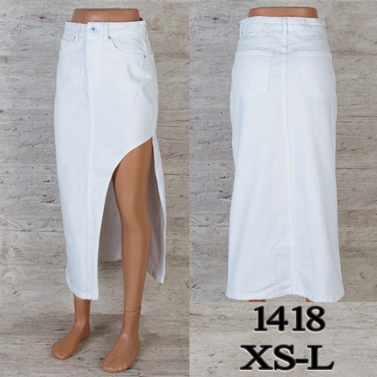 Спідниця жіноча джинсова  м.1418  (р: XS-L)  в упаковці 6 штук  №753446 - UNO2Uva SER1864