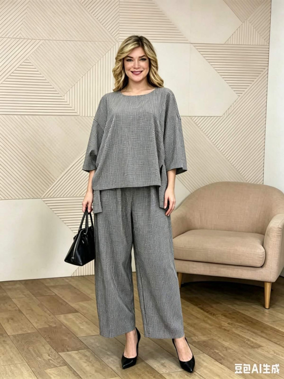 Костюм жіночий  льон м.119355 (р. 3XL-6XL) 2 кольора в упаковці 4 штуки №763403 - Moda SE661