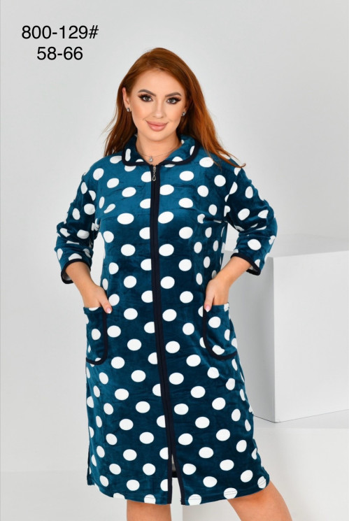 Халат жіночий, велюр, м.800-129 (р. 58-66 ), в упаковці 5 штук №335632 - Vanda SE1013