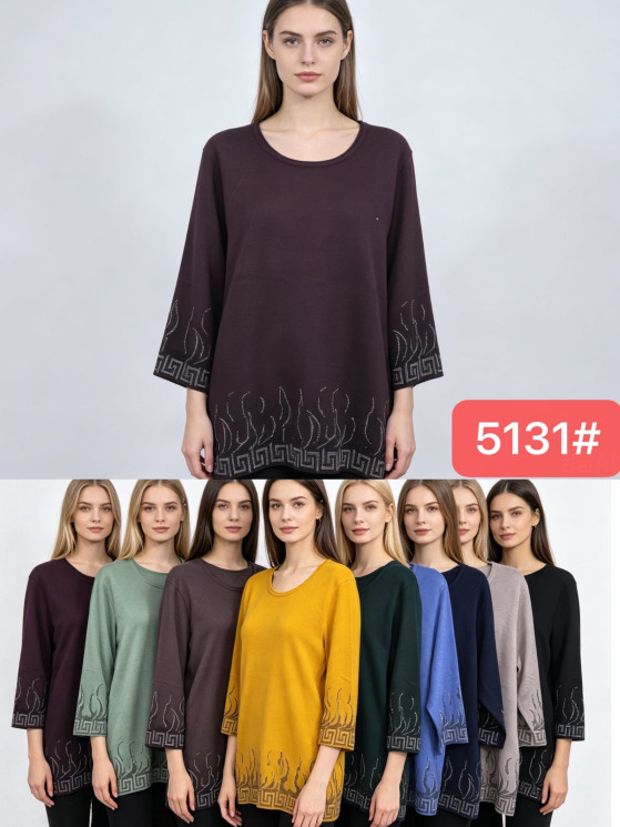 Туніка жіноча кашемір м.5131 (р.54-56) мікс кольорів в упаковці 5 штук №763865 - Yaoli WE3037