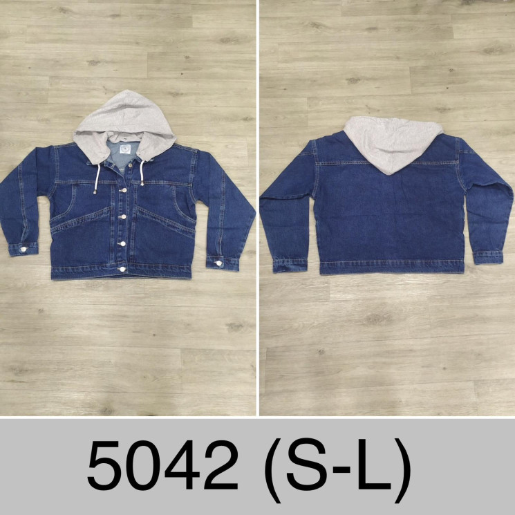 Джинсова Куртка жіноча  м.5042  (р: S-L)  в упаковці 4 штуки  №757283 - UNO2Uva SER1864