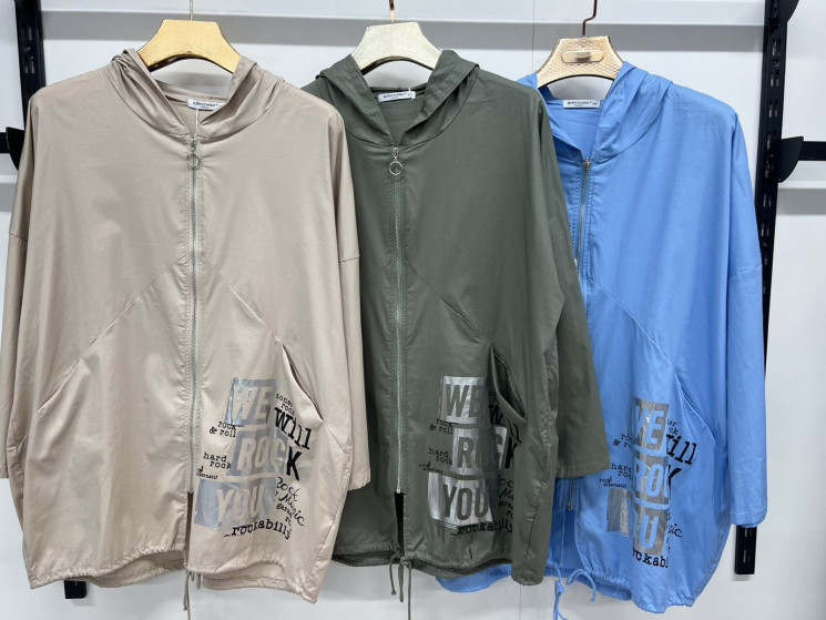 Вітрівка жіноча, котон, м.3447837 (р. 3XL-7XL ), 6 кольорів, в упаковці 5 штук №339526 - 