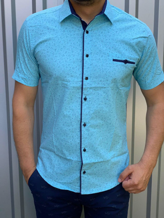 Сорочка No Brand р M-3XL Чоловіча R19 l.green - NikNumbers SE1041-1042