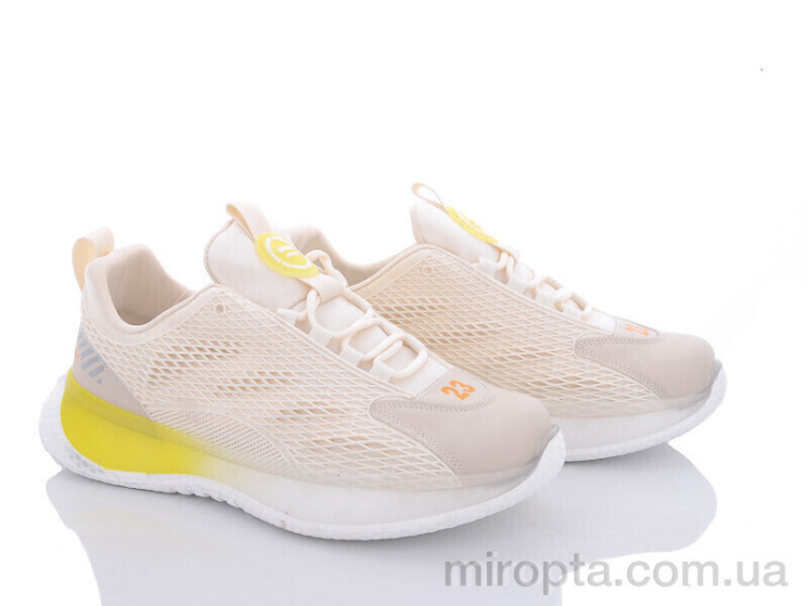 Кросівки Y170(T200) beige-yellow р: 40-44, в упаковці: 8 пар, купити тільки гуртом - 797213