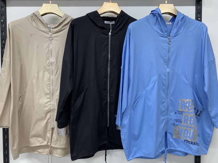 Вітрівка жіноча, котон, м.7710 (р. 3XL-7XL ), 3 кольори,  в упаковці 5 штук №330140 - 
