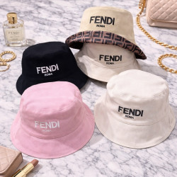 Панама жіноча двостороння FENDI, бавовна (розмір: універсальний) мікс кольорів, в упаковці 5 штук №345363