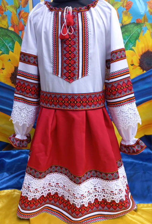 Сукня-Вишиванка дитяча (розміри: зріст 110-134) в упаковці 5 штук №305142 - Delux 909
