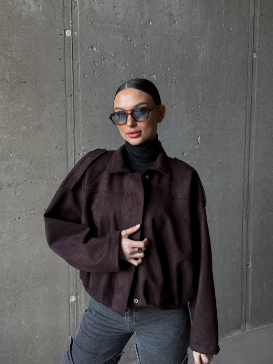 Бомбер жіночий в стилі Zara, замша на дайвінгу м. 9074 (р: 42-48) №828552 - 