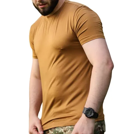 Футболка чоловіча #AL28 на літо (р. 2XL-6XL), в упаковці 5 шт. бежевого кольору №531591 - Riza