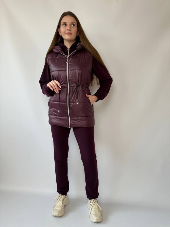 Костюм жіночий "трійка", двонитка + жилетка синтепон 150 м.2491 (р: 42-44) №814364 - 