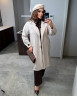 Кардиган-пальто жіночий на ґудзиках та з накладними кишенями, альпака м. 409 (р. 48-52, 54-58) бежевий таш №412009 - 