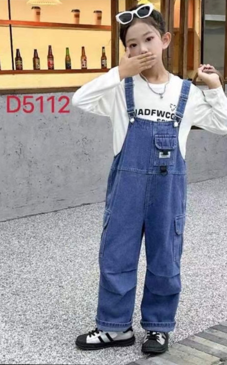 Комбінезон джинсовий дитячий "D5112" (р: 130-170см) 2 кольори, в упаковці 5 шт. №373997 - Evand SE971