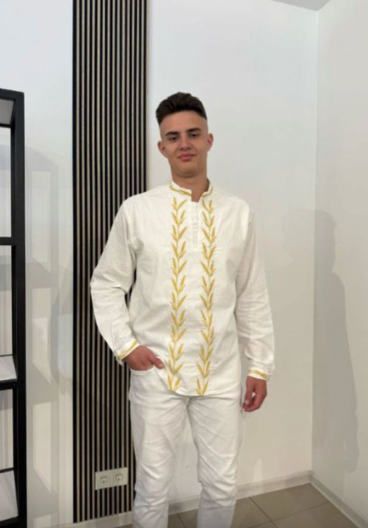 Вишиванка чоловіча, льон (Розмір: S-XL), в упаковці 4 штуки №336105 - Delux 909