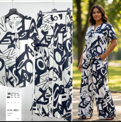 Костюм жіночий "881T+" штапель (р: 2XL,3XL,4XL,5XL) 3 кольори, в упаковці 4 шт. №386628