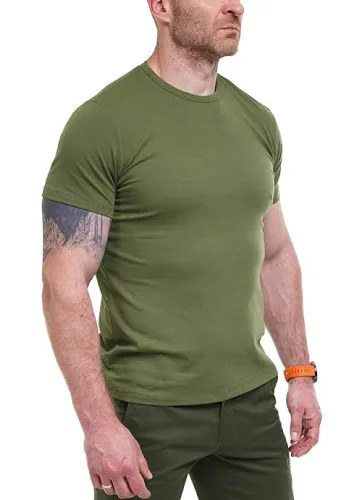 Футболка чоловіча #AL27 на літо (р. 2XL-6XL), в упаковці 5 шт. кольору хакі №531592 - Riza