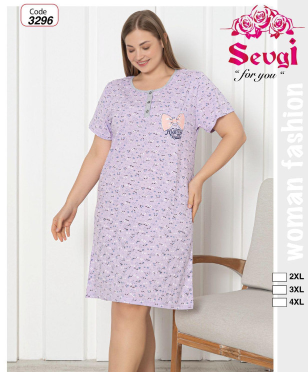 Нічна сорочка жіноча "3296" віскоза (р: 2XL,3XL,4XL) в упаковці 3 шт. №364706 - DisneyOpt SE893
