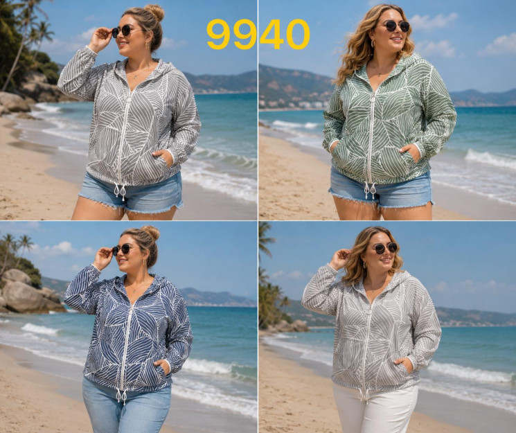 Вітровка жіноча трикотаж м. 9940 (р:XL-5XL) мікс кольорів в упаковці 5 штук №763553 - Moda SE661