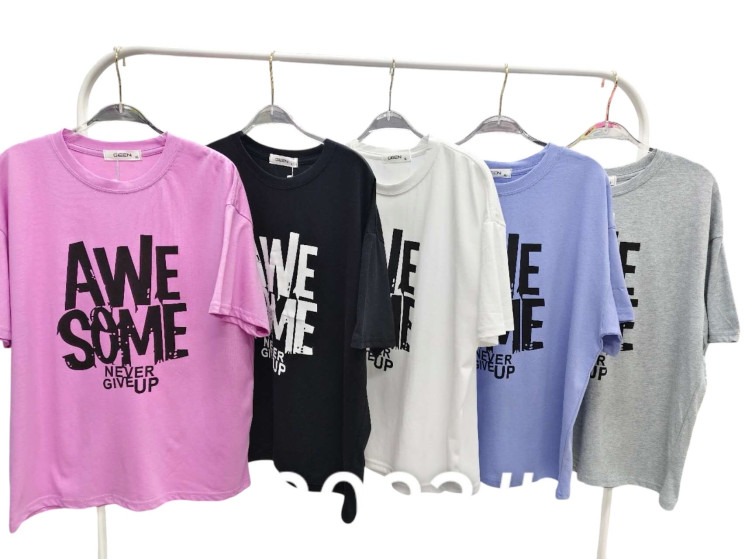 Футболка жіноча, котон (розмір: L-2XL ), мікс кольорів, в упаковці 6 штук №344621 - Vanda SE1013