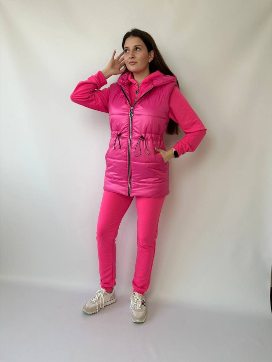 Костюм жіночий "трійка", двонитка + жилетка синтепон 150 м.2491 (р: 46-48) №814366 - 