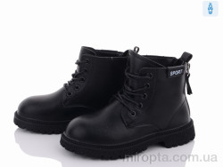 Черевики Y93(0346B) black р: 32-37, в упаковці: 6 пар, купити тільки гуртом