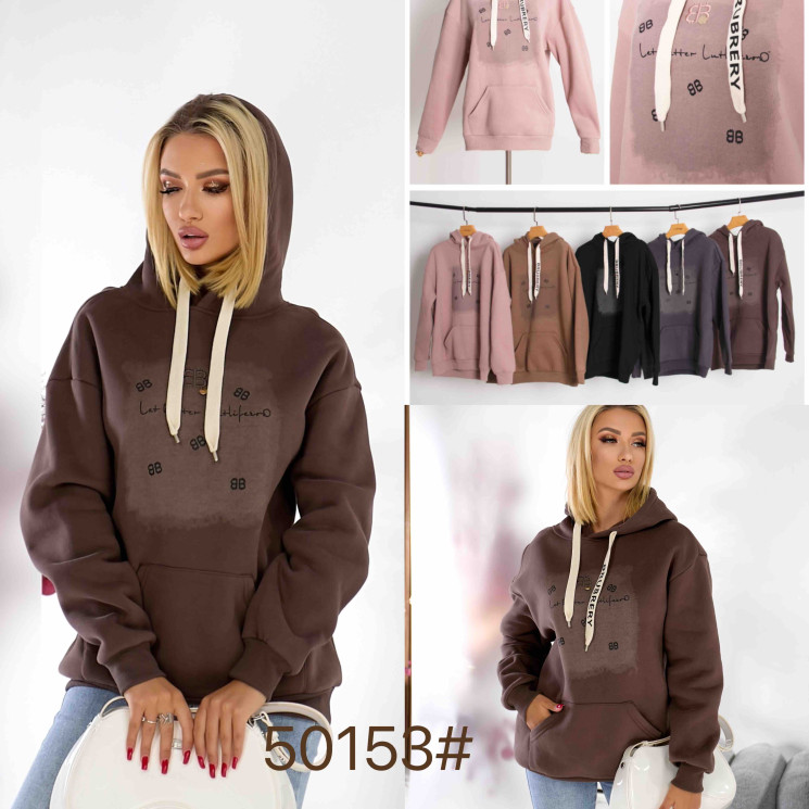 Худі жіноча трьохнитка на флісі м.50158 (Розмір: L-4XL) 5 кольорів в упаковці 5 штук №757988 - Coolme WE3111