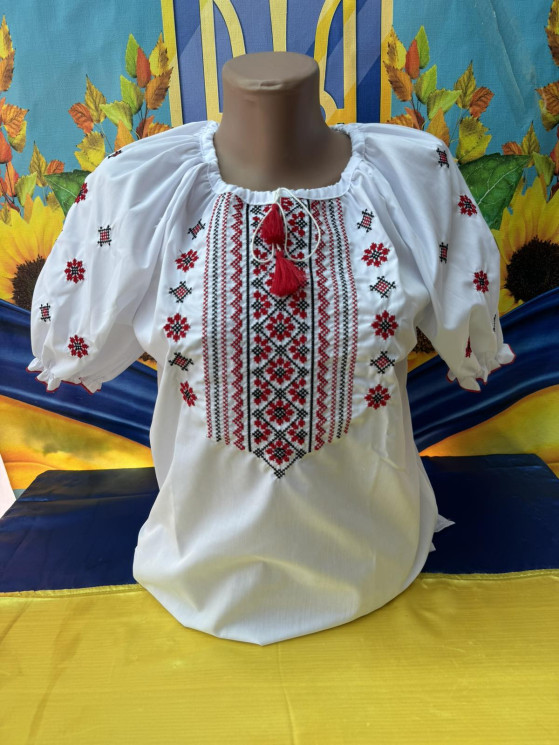 Вишиванка дитяча, паплін (розміри: 152-170), в упаковці 4 штуки №317222 - Delux 909