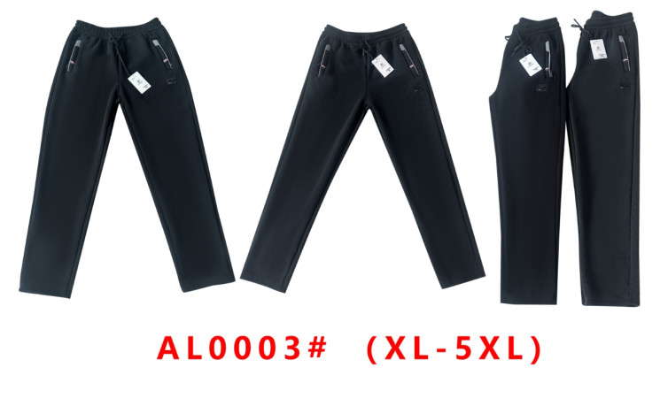 Спортивні штани чоловічі на флісі "AL0003" (р: XL-5XL) 2 кольори, в упаковці 5 шт. №376883 - Megasport