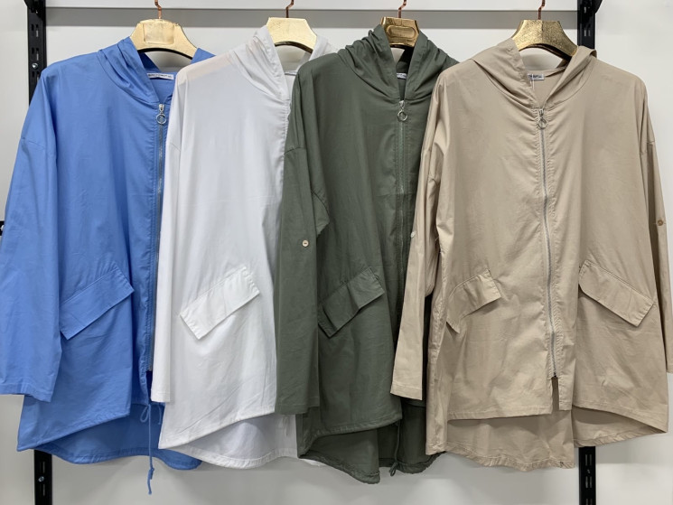 Вітрівка жіноча, котон, м.7710 (р. 3XL-7XL ), 7 кольорів,  в упаковці 5 штук №330142 - 