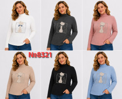 Гольф жіночий "8321" ангора, рубчик (р: 3XL-4XL,5XL-6XL) 6 кольорів, в упаковці 6 шт. №389744