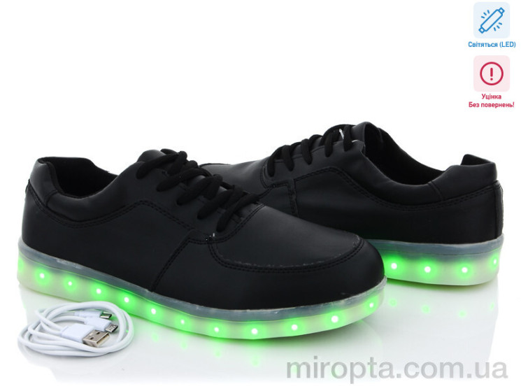 Кросівки УЦЕНКА 2017L-1 black Led р: 41-46, в упаковці: 6 пар, купити тільки гуртом - 624460
