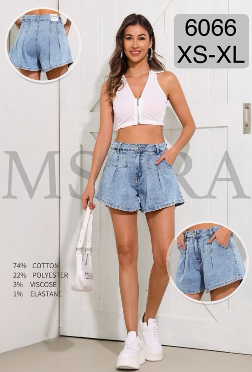 Джинсові Шорти стрейч м.6066  (р:XS-XL) в упаковці 6 штук  №762592 - UNO2Uva SER1864