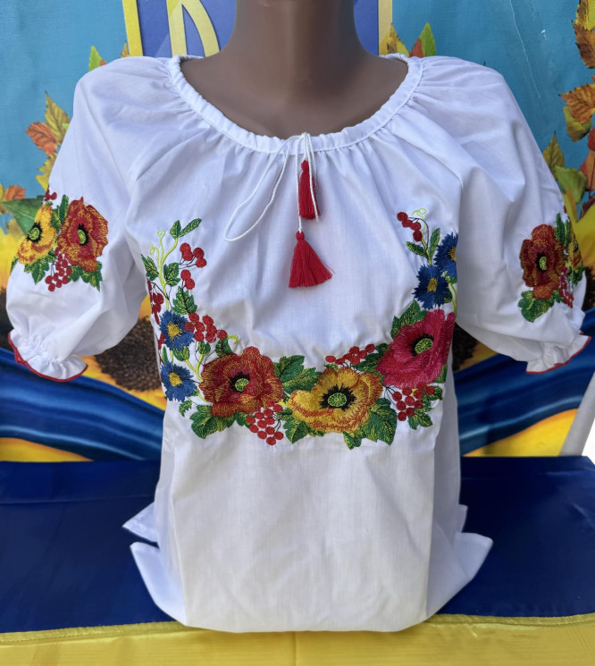 Вишиванка дитяча, паплін (розміри: зріст 152-170), в упаковці 4 штуки №312738 - Delux 909