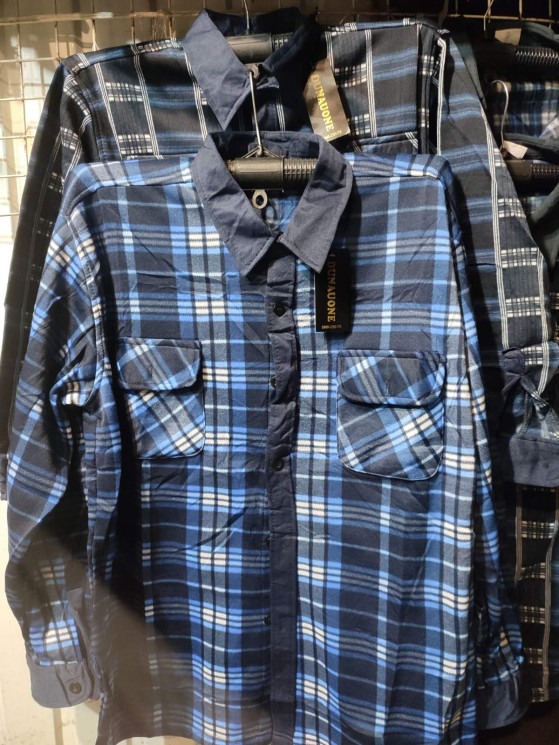 Сорочка чоловіча (Розмір: L-4XL) байка "2392" мікс кольори в упаковці 5 штук №818545 - Megasport PA5257