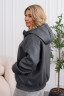 Бомбер жіночий в стилі must have, стьобана екошкіра на трикотажі м. 539 (р: 48-50, 52-54, 56-58, 60-62) №819838 - 