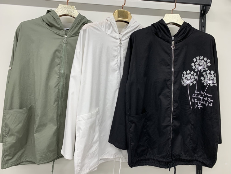 Вітрівка жіноча, котон, м.7710 (р. 3XL-7XL ), 3 кольори,  в упаковці 5 штук №330143 - 